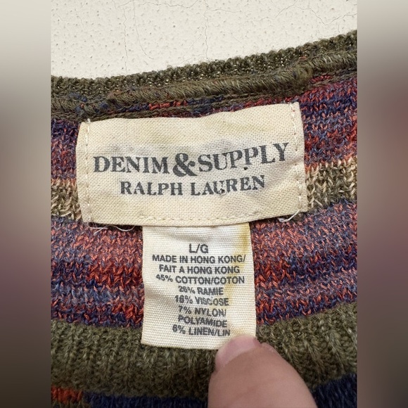 Denim & Supply Ralph Lauren Women’s Aztec Knit Long Sleeve Sweater large - Picture 5 of 6